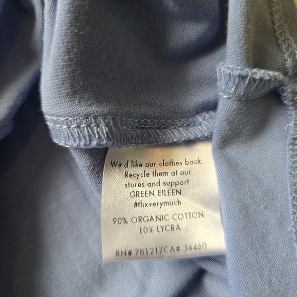 Eileen Fisher Cotton Jersey Stretch Empire Waist Hi Low Dress Size Medium - Picture 12 of 12